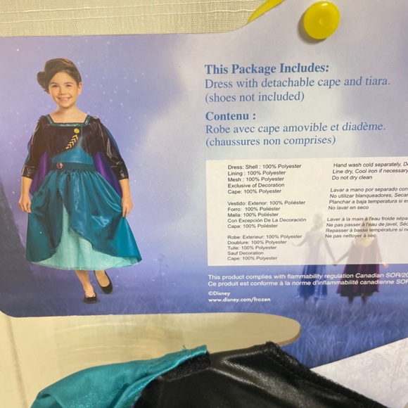 New size 4-6X Queen Anna Disney Frozen 2 Halloween costume with tiara crown - Picture 8 of 10